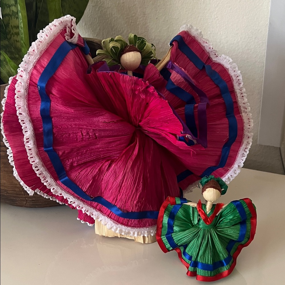 Colorful Mexican Folk Dolls - Set of Two